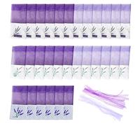 QEEQPF 30 Lavender Bags with 30 Thread Ribbons, Purple Organza Bags, Scented Organiser for Small Items, Medium Spice Storage