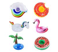 QEEQPF 6-Piece Inflatable Cup Holder Set, Hot Tub Drinks Holder，Pool Inflatables，Pool Toys，Suitable for Gatherings, Vacations, Bathing ，Share Happiness with Family and Friends