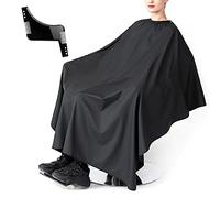 QEEQPF Black Barber Cape Large Size with Adjustable Snap Closure waterproof Hair Cutting Salon Cape Waterproof Hairdressers Gown for Hair Styling Perfect for Hairstylists with A beard Comb