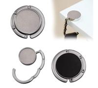 QEEROYO 2Pcs Folding Handbag Hooks for Tables - Portable Purse Hangers and Bag Holders - Black