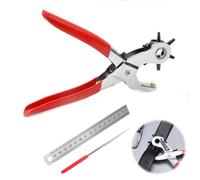 QEEROYO Belt Hole Punch Pliers Set - Leather Hole Puncher Tool, Revolving Plier Kit for Belts and Leather