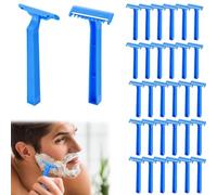 QEEROYO Pack of 30 Disposable Razors, Safety Razors for Men, Single Edge, Blue