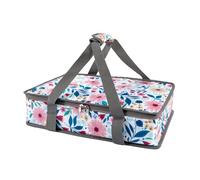 QEES Insulated Casserole Carrier Fits Pioneer Woman Kitchen Stuff & 9x13 Baking Dish, Leakproof Lasagna Lugger Tote, Thermal Food Warmer Bag for Potluck, Picnic, Travel - Vintage Floral & Mom Gifts