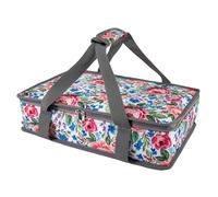 QEES Insulated Casserole Carrier Fits Pioneer Woman Kitchen Stuff & 9x13 Baking Dish, Leakproof Lasagna Lugger Tote, Thermal Food Warmer Bag for Potluck, Picnic, Travel - Vintage Floral & Mom Gifts