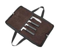QEES Knife Roll,Heavy Duty Knife Bag,Waxed Canvas knife Case with 4 Slots For Knives & Kitchen Tools,Chef Knife Bag With Handle.Portable Knife Roll Bag For Chefs Culinary Traveling.Knives Pouch