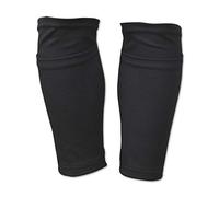 QEES Shin Pad Socks Black Football Shin Pad Holder Sleeves with Pocket Can Holding Shin Pads-Easy Remove, Abrasion Resistant Comfort Breathable for the beginner or Elite Athlete WZ10 (Adults)