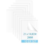 QEEYON 10 Pcs Clear Acrylic Sheets, 1mm Clear Acrylic Plastic Sheets Acrylic Panel for Picture Frame Glass Replacement, Table Signs, Calligraphy and Painting (A5,21x 14.8cm)