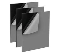 QEEYON 3 Pcs Black Acrylic Sheets, 2mm Black Gloss Acrylic Plastic Sheet Panel with Protective Paper for Sign DIY Craft Cutting Painting Photography Display Stand (A4,29.7X 21cm)