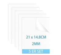 QEEYON 5 Pcs Clear Acrylic Sheets, 2mm Clear Acrylic Plastic Sheets Acrylic Panel for Picture Frame Glass Replacement, Table Signs, Calligraphy and Painting (A5,21x 14.8cm)