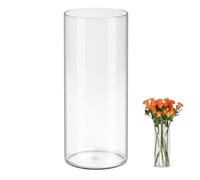 QEEYON Acrylic Cylinder Vase 30cm Tall Large Thickened Plastic Vase for Flowers Floral Arrangement for Centerpieces Living Room, Kitchen, Office, Wedding (30 x 12cm)