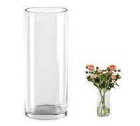 QEEYON Clear Glass Cylinder Vase 40cm x 15cm Extra Large Thickened Crystal Vase for Flowers Floral Arrangement for Centerpieces Living Room, Kitchen, Office, Wedding