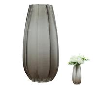 QEEYON Clear Glass Gradient Vase 28cm Tall Modern Large Glass Vase Thickened Crystal Vases for Flowers Floral Arrangement for Centerpieces Living Room, Kitchen, Office, Wedding(Narrow mouth design)