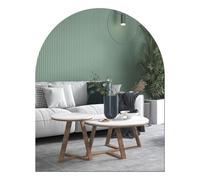 QEEYON HD Self Adhesive Glass Wall Mirror Tiles 40cm x 30cm Frameless Arched Mirrors Stick On Mirror for Wall Home Decoration, living room, hallway, bedroom, bathroom, makeup