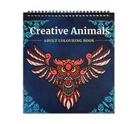 QEEYON Mandala Colouring Books for Adults Mandalas Relaxation and Teens Stress Relief, Animal Patterns, Colour by Numbers Mindfulness Coloring Book for Women and Men, Spiral Bound