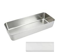 QEEYON Stainless Steel Loaf Tin, 3lb Large Bread Loaf Pan, Rectangular Cake Mould for Baking, Dishwasher Safe, for Meatloaf, Banana Bread, Meatloaf, Lasagna, Toast Bread, 32.5x15x6cm,
