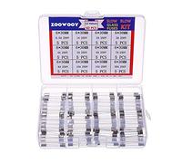 QEFHSVVZE Fuse 250 pcs Quick Blow Glass Fuse Assorted Kit 250V 1A, 2A, 3A, 5A, 6A, 7A, 8A, 10A, 6x30，5x20mm Tube Fast-Blow Glass Fuse Box(Dark Grey)