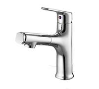 QEFHSVVZE Sink Faucet with Pull Down Sprayer Dual Mode Mixer Tap for Hot and Cold Water 360° Swivel Single Multi-Function Retractable Single Hole Basin Faucet,Black(Silver)