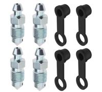 Qegtnk 4Set M10x1mm Bolt Bleed Screw with Dust Cap Disc Brake Caliper Exhaust Screw Galvanized Metal Bleed Screw Accessories for Motorcycles Cars Brake Pumps