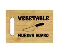 Qeheb Funny Cutting Boards for Kitchen, Vegetable Murder Bamboo Cutting Board, Fun Humorous Decorative Cutting Boards for Kitchen, House Warming Gifts
