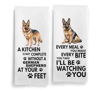 Qeheb German Shepherd Dog Kitchen Towels, Every Meal You Make German Shepherd Gifts Dog Mom Dad Owner Dish Tea Kitchen Towels Decorative Set, Puppy Pet Dogs Lover Hand Towel for Bathroom 16x24 Inch