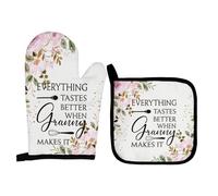 Qeheb Granny Gifts Grandma Oven Mitts and Pot Holders Sets, Everything Tastes Better When Granny Makes It Grandma Oven Mitts, Grandmas Kitchen Gifts for Granny Grandma Nana Birthday Mothers Day