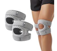 Qehyuelefu 2 Pcs Knee Brace, Knees Support for Men Women, 360 Degree Knee Support Adjustable Flexible Knees Support for Running Soccer Basketball Workouts (Grey)