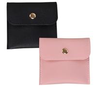 Qehyuelefu Jewellery Pouch Leather, 2 Pcs Pu Leather Jewelry Pouches, Small Gift Bags With Snap Button, Travel Jewellery Pouch, Mini Travel Storage Bag With Flip Cover For Cosmetics Necklace Bracelet