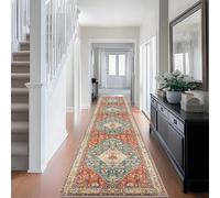 Qemgrste Carpet Runners Non Slip Hallway Runner Rug Kitchen Runner Rug Carpet Runners for Hallways Machine Washable Low Pile Runner Rugs Narrow Rugs Area Rug Runner Rug for Hallway 100 x 220 cm