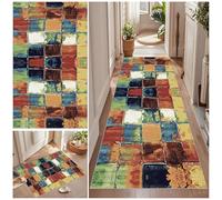 Qemgrste Hallway Runner 40 x 60 cm Rug Heavy Duty Entrance Mat Kitchen Mat Non-Slip Rubber Back Runner Trapper Carpet Water Absorbent Runner Mat Washable Rug for Kitchen Hallway Living Room