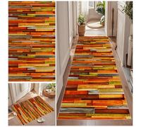 Qemgrste Hallway Runner 60 x 220 cm Rug Heavy Duty Entrance Mat Kitchen Mat Non-Slip Rubber Back Runner Trapper Carpet Water Absorbent Runner Mat Washable Rug for Kitchen Hallway Living Room