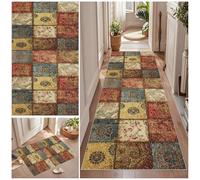 Qemgrste Hallway Runner Rug 80 x 130 cm Non-Slip Rubber Back Kitchen Mats Heavy Duty Entrance Mat Water Absorbent Runner Mat Washable Rug Runner Rugs for Hallway for Hallway Kitchen Living Room Stair