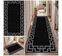 Qemgrste Long Carpet Runner 90 x 400 cm Non Slip Hallway Runner Door Mat Washable Laundry Area Runner Rugs Kitchen Floor Mat Absorbent Runner Mat Heavy Duty Entrance Mat for Bathroom Bedroom Stair