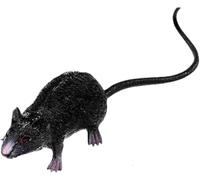 Qemixly Realistic Rubber Rat with Long Tail, Lifelike Mouse Prop for Halloween Pranks, Party Decorations, Horror Effects (Black)