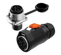 QENETY 100Amp Trolling Motor Plug Receptacle Set, 2 Prong Waterproof 12V/24V/36V/48V Plug for Down Rigger, Trolling Motor, Fishing Reel, Boat Power Connector Compatible with 4/6 AWG Wire