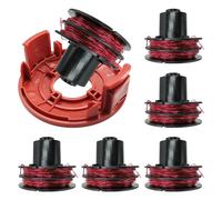 QENETY Replacement Trimmer Spool, Strimmer Spool Replacement for AL-KO 112966, 1.6mm 8.3m Spool lines Compatible with GTE 350, GTE450, GTE550-4003718045727 (6 Spools + 1 Cap)