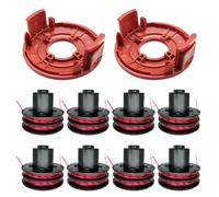 QENETY Replacement Trimmer Spool, Strimmer Spool Replacement for AL-KO 112966, 1.6mm 8.3m Spool lines Compatible with GTE 350, GTE450, GTE550-4003718045727 (8 Spools + 2 Caps)