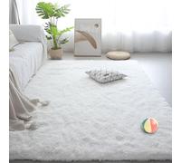 QENHYUN Shaggy Rug 120 x 190 cm Fluffy Anti Slip Fluffy Rug Shaggy Easy to Clean, Many Different Sizes for Bedroom Bedside Living Room, White