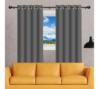 QENHYUN Thermal Insulated Curtains 320 x 210 cm Pencil Pleat Blackout Thermal Eyelet Curtains for Bedroom for Bedroom, Kitchen, Nursery, Dark Grey