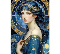 QENSPE 5D Diamond Painting Greek Goddess Diamond Art Kits for Adults, Round Full Drill Vintage Diamond Painting Kit with Tools for Beginner, DIY Gems Art Craft for Home Wall Decor 12x16 inch