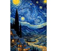 QENSPE 5D Diamond Painting Kits, Starry Sky Diamond Art Kits for Adults, Full Drill Landscape Diamond Painting Kits for Beginner Crystal Flowers Picture Art for Home Wall Decor 30x40cm