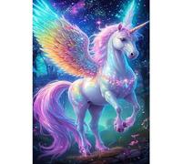 QENSPE 5D Diamond Painting Legendary Horse Diamond Art Kits for Adults, Round Full Drill Fantasy Diamond Painting Kit with Tools for Beginner, DIY Gems Art Craft for Home Wall Decor 12x16 inch