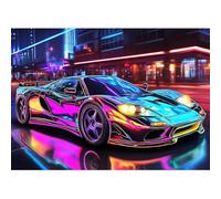 QENSPE 5D Diamond Painting Sports Car Diamond Art Kits for Adults, Round Full Drill Tech Style Diamond Painting Kit with Tools, DIY Crystal Gem Art Craft for Home Wall Decor 12x16 inch
