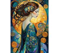 QENSPE 5D Diamond Painting Vintage Goddess Diamond Art Kits for Adults, Round Full Drill Vintage Diamond Painting Kit with Tools for Beginner, DIY Gems Art Craft for Home Wall Decor 12x16 inch