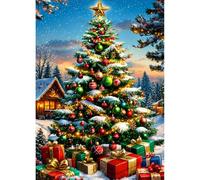 QENSPE Diamond Art Kits for Adults - Christmas Tree #LKJ178-30x40cm | DIY Round Full Drill Diamond Painting Set, Beginner Friendly, Sparkle Gem Art Great for Relaxing Activity and Christmas Gift