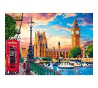QENSPE DIY 5D Diamond Painting Kit Big Ben Landscape Diamond Art for Adults, Full Drill Elizabeth Tower Diamond Dots Painting for Beginners, Crystal Rhinestone Art Home Wall Decor 12x16 in / 30x40cm