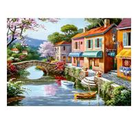 QENSPE Landscape Diamond Painting Kits for Adults, Town Diamond Art Kit,Crystal Art for Adults,Full Drill Gem Arts Craft, Diamond Dot Kits for Home Decor (30x40cm) 12x16in