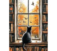 QENSPE Paint by Numbers for Adults - 12x16 Inch Cat Paint by Numbers Canvas Kits for Students Beginner Without Frame, Study Acrylic Oil Painting DIY Craft for Gift Home Wall Decor