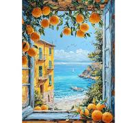 QENSPE Paint by Numbers for Adults - 12x16 Inch Lemon Paint by Numbers Canvas Kits for Students Beginner Without Frame, Landscape Acrylic Oil Painting DIY Craft for Gift Home Wall Decor