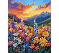 QENSPE Paint by Numbers for Adults - 16x20 Inch Flower Beds Paint by Numbers Canvas Kits for Students Beginner Without Frame, Nature Acrylic Oil Painting DIY Craft for Gift Home Wall Decor