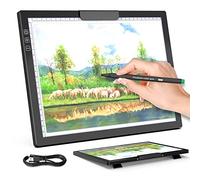 QENSPE Wireless A4 Light Pad for Diamond Art Painting, Rechargeable LED Tracing Light Box, 6 Levels Brightness Dimmable Diamond Art Light Board for Weeding Vinyl, with Foldable Built-in Stand and Clip